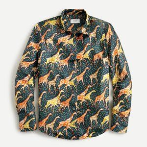 NWT J.Crew Collection silk twill shirt in giraffes, Size 4